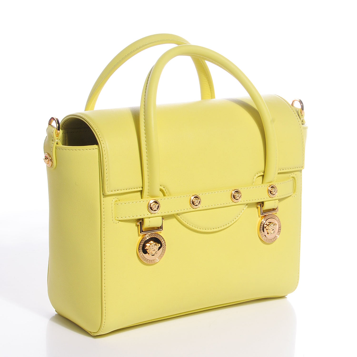Versace Leather Small Signature Bag Yellow 3 of 8