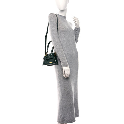 Jacquemus Calfskin Crocodile Embossed Le Chiquito Moyen Dark Green 2 of 9
