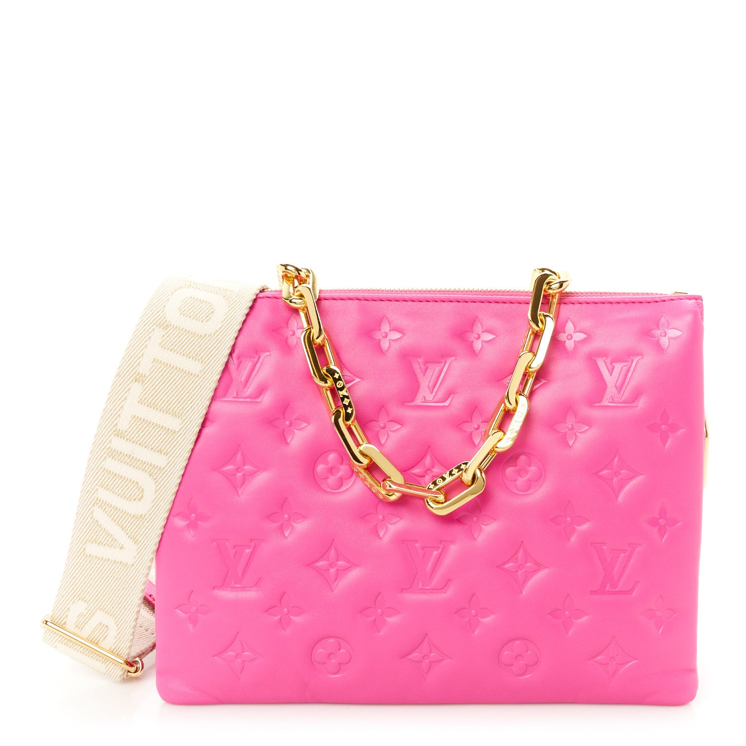 Louis Vuitton Lambskin Embossed Monogram Coussin PM Rose Miami 1 of 12