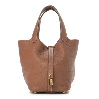 Hermes Taurillon Clemence Picotin Lock 18 PM Gold 1 of 4