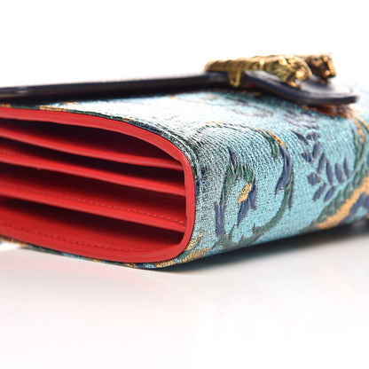 Gucci Metallic Brocade Calfskin Mini Dionysus Chain Wallet Black Blue Azure 5 of 8