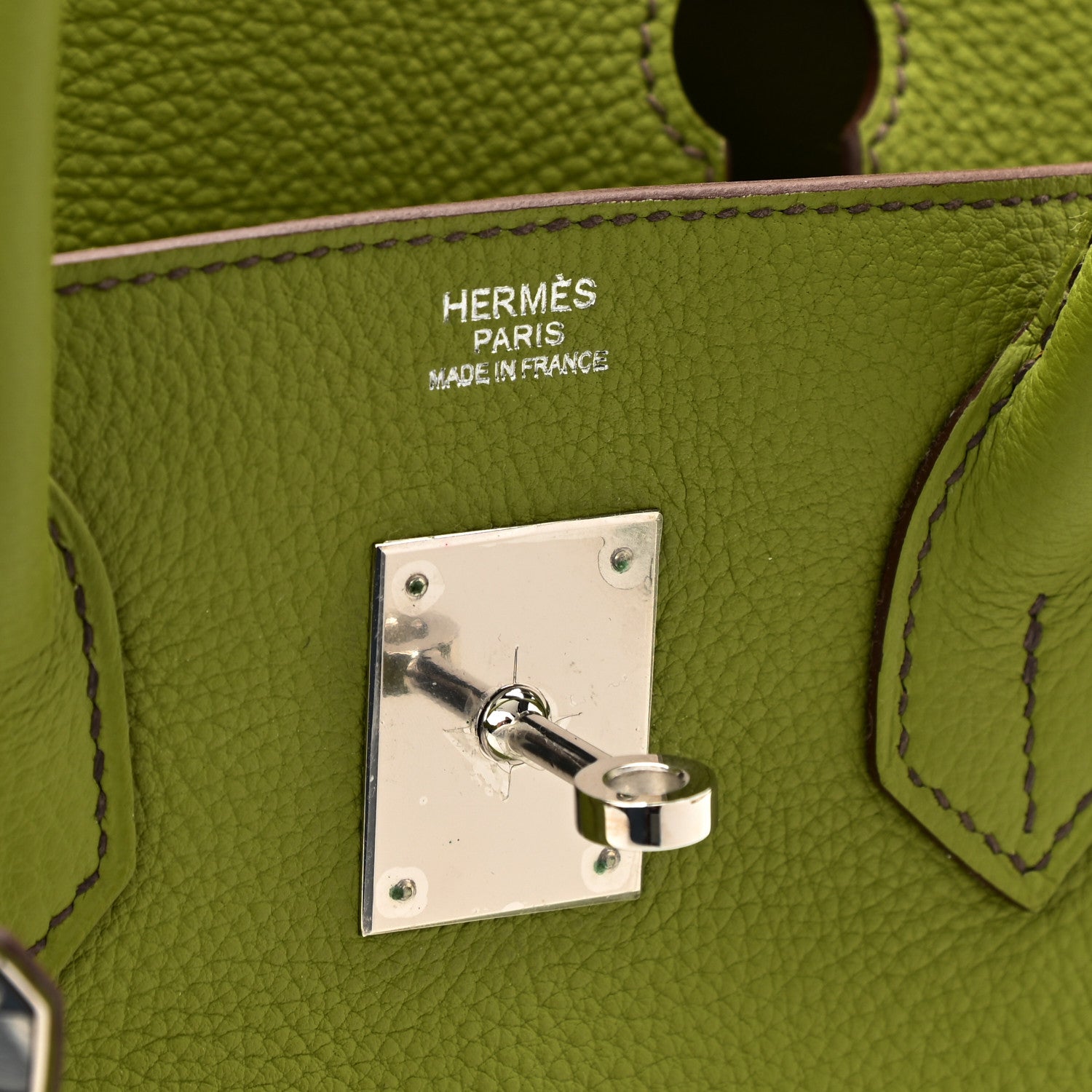 Hermes Togo Birkin 30 Vert Anis 6 of 11