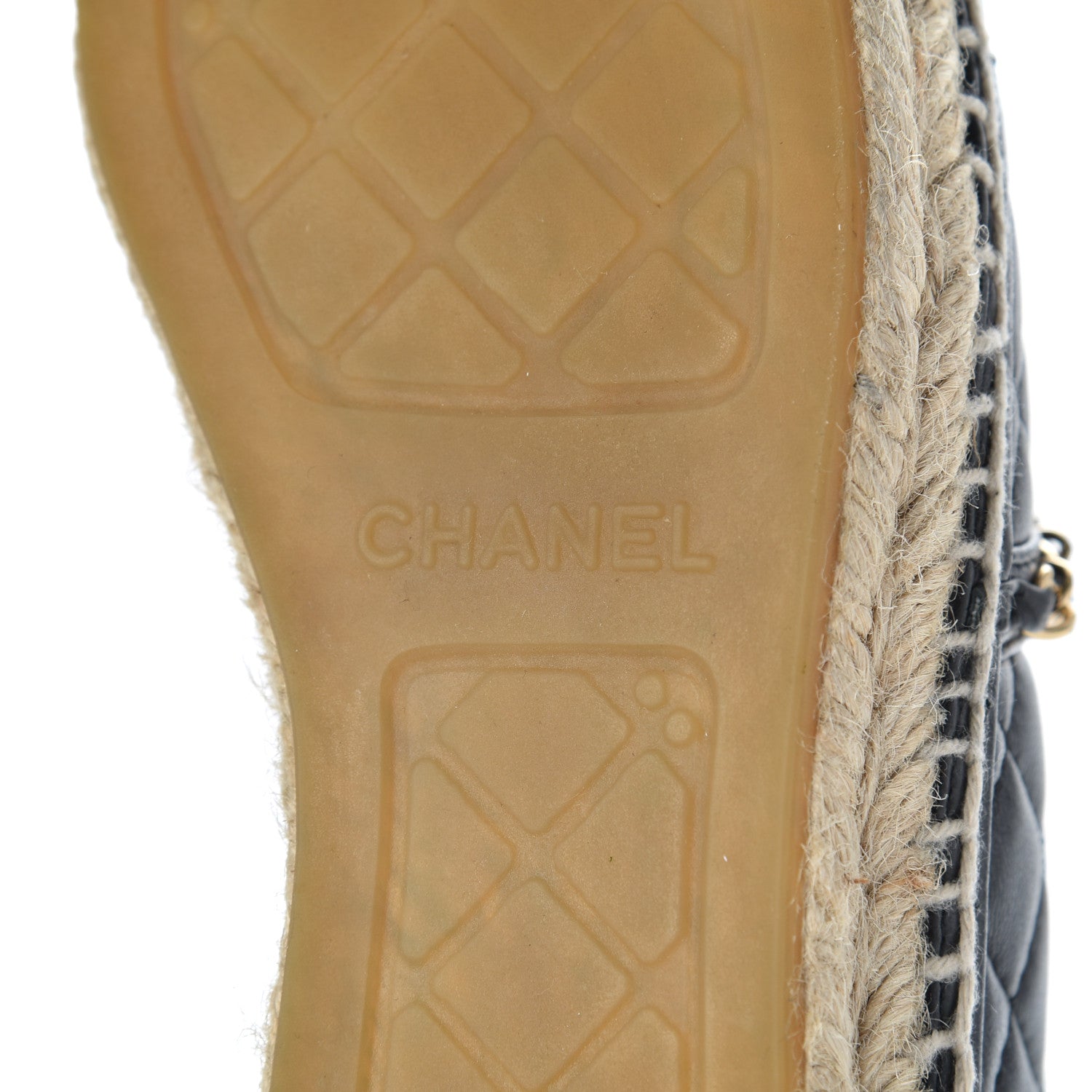 Chanel Lambskin Quilted CC Chain Espadrilles 36 Black 7 of 25