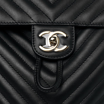 Chanel Calfskin Chevron Quilted Large Urban Spirit Backpack Black 8 of 12