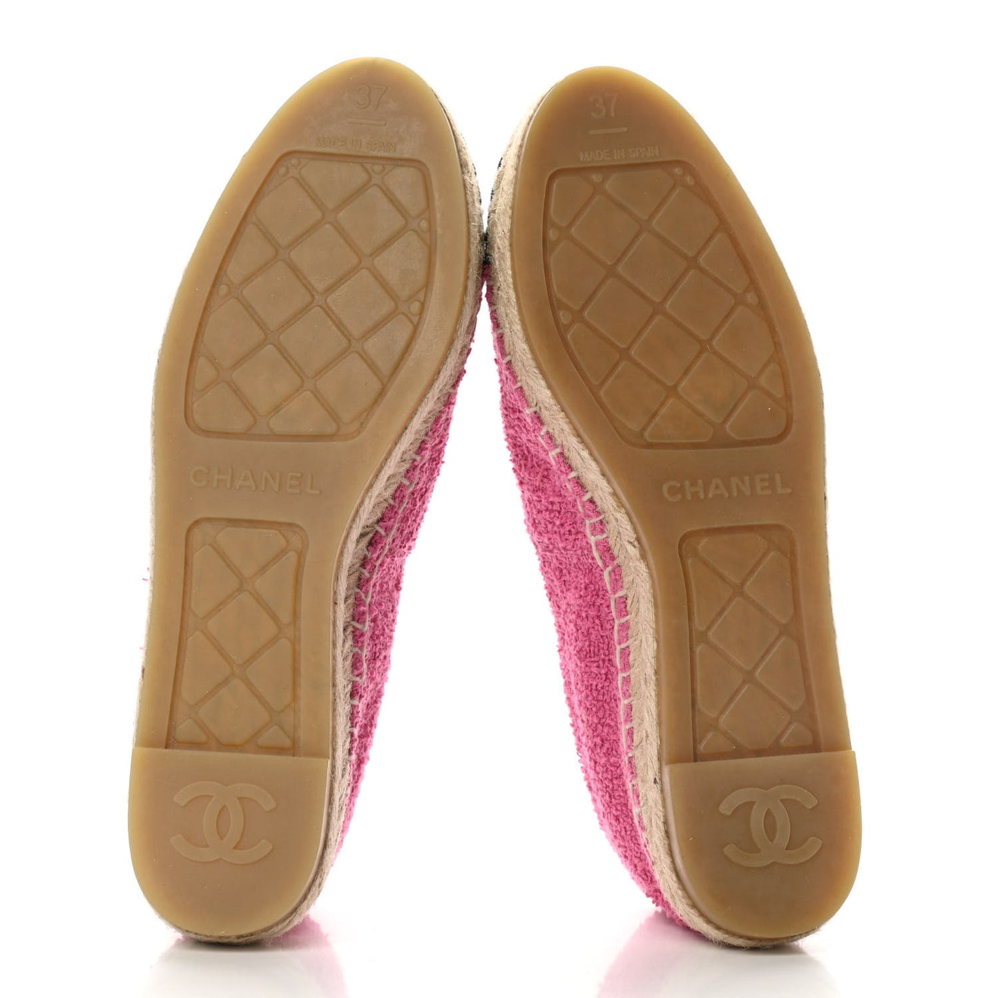 Tweed CC Espadrilles 37 Dark Pink Black