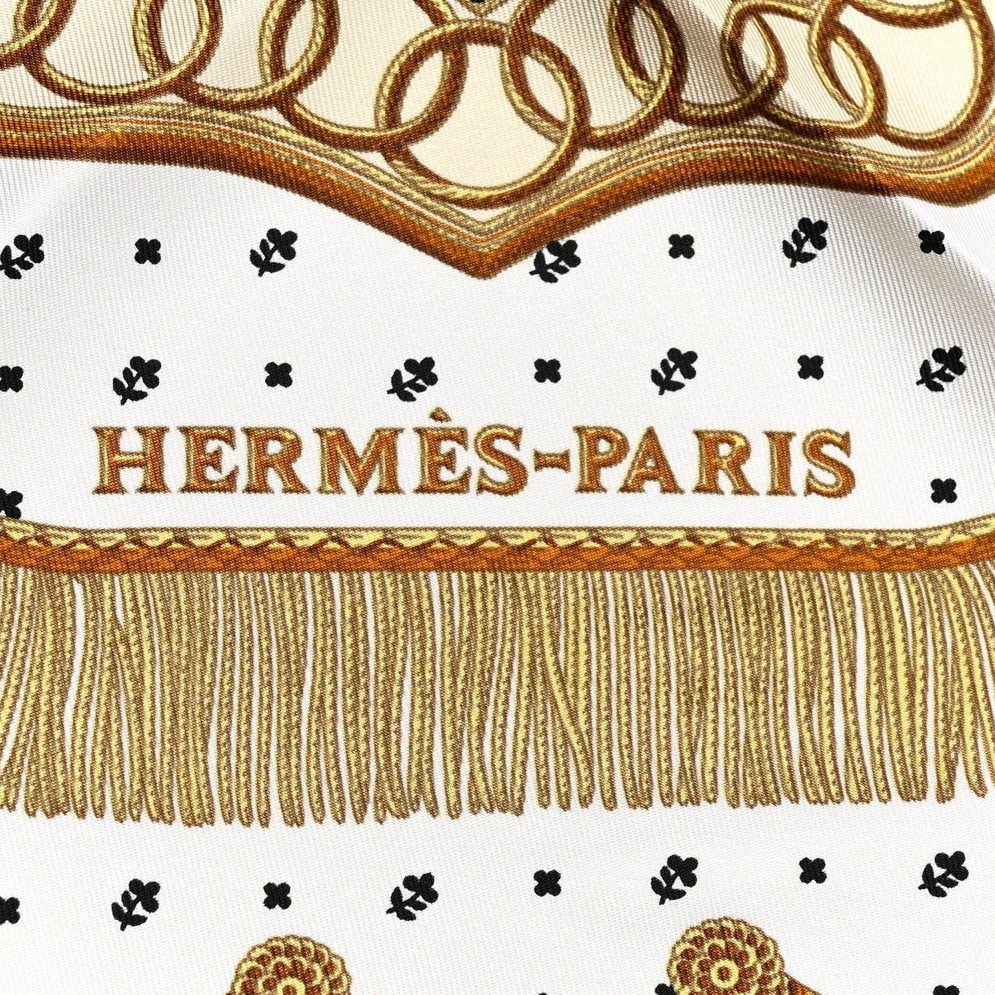 Silk Poste et Cavalerie Detail Scarf 45 Black White Mordore