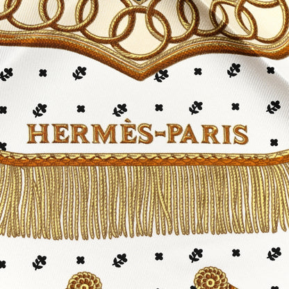Hermes Silk Poste et Cavalerie Detail Scarf 45 Black White Mordore 2 of 5