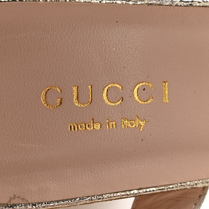 Gucci Galassia GG Marmont Ankle Wrap 75mm Platform Sandals 35 Platino 6 of 10