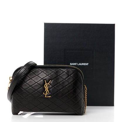 Saint Laurent Lambskin Quilted Gaby Zipped Pouch Black 10 of 10