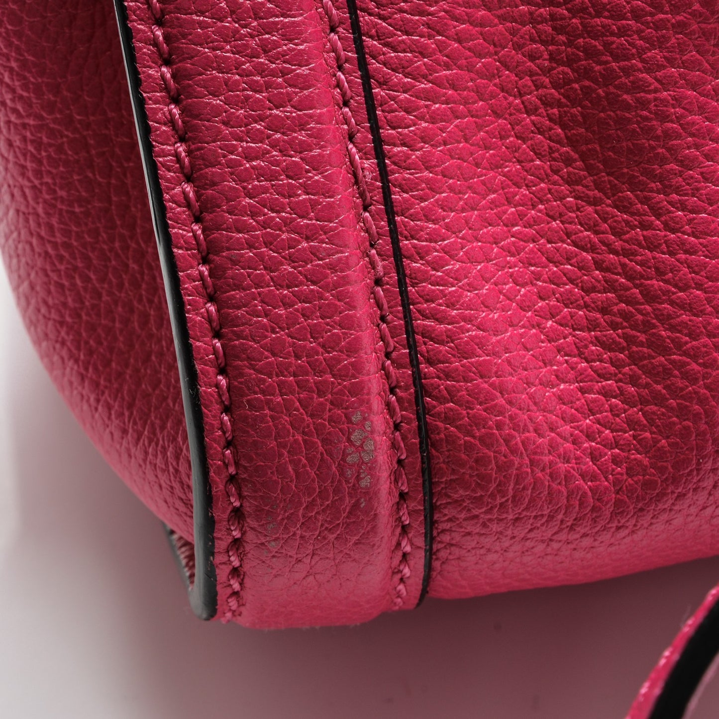 Pebbled Calfskin Small Skull Padlock Zip Around Tote Bouganville