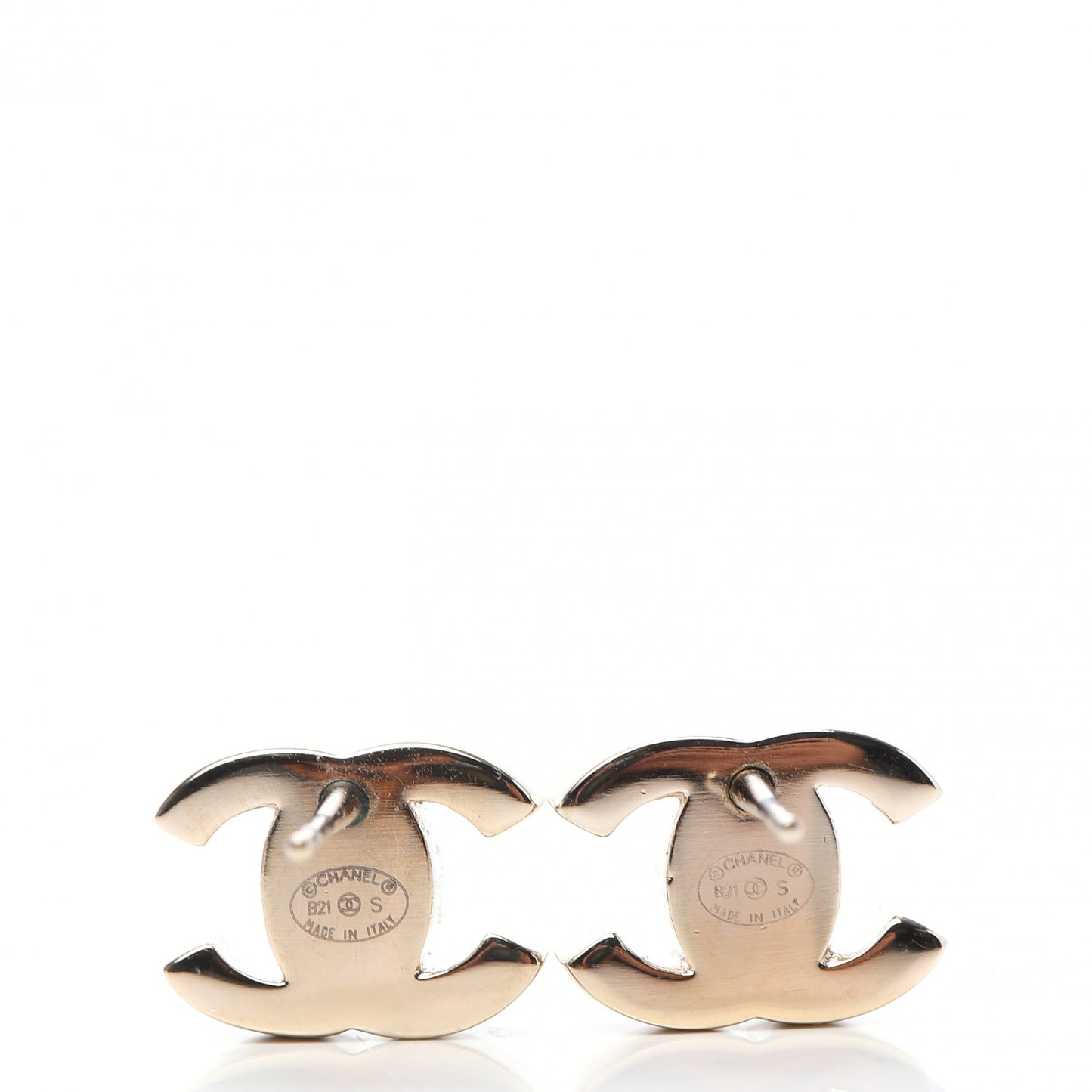 Metal CC Turnlock Earrings Gold