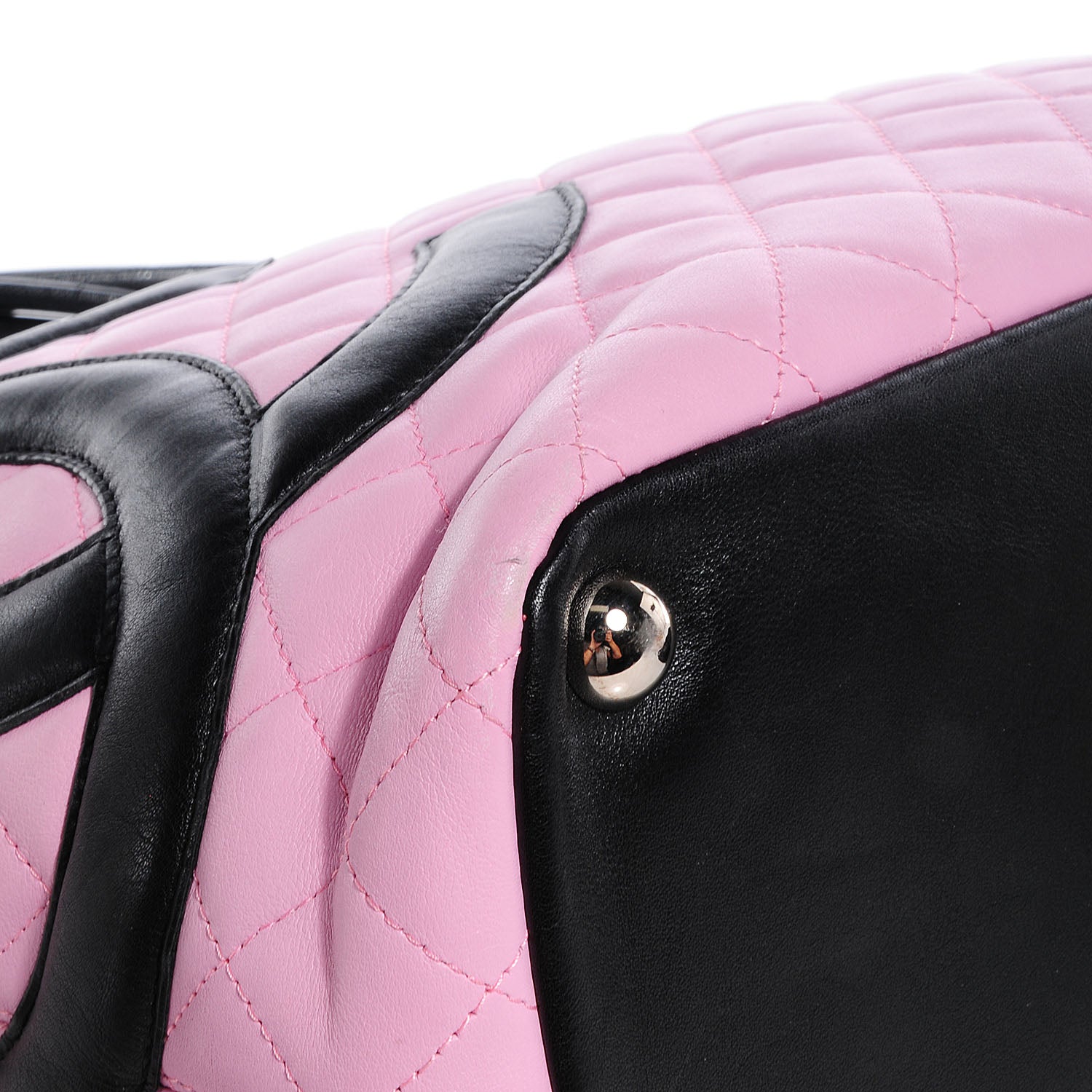 Chanel Calfskin Quilted Large Cambon Tote Pink Black 5 of 8