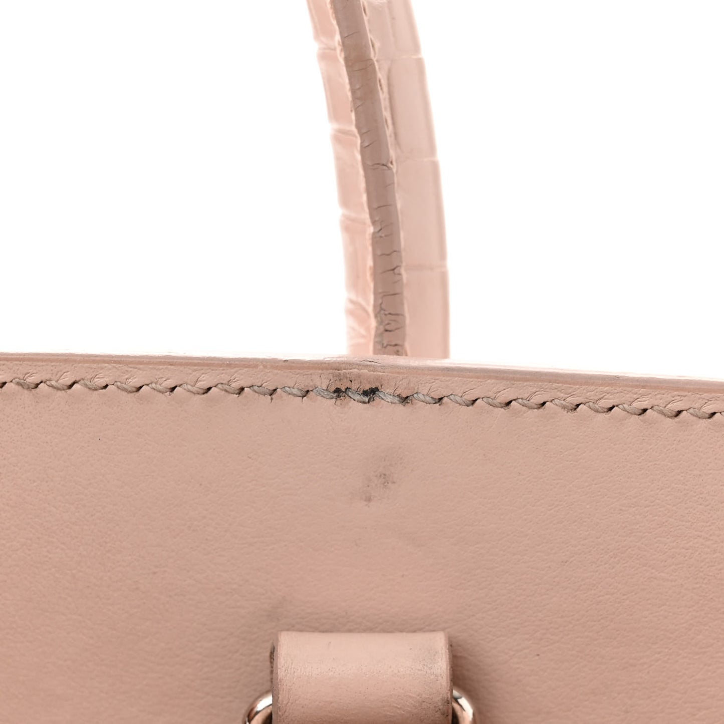 Calfskin Crocodile Embossed Baby Sac De Jour Rose Antic