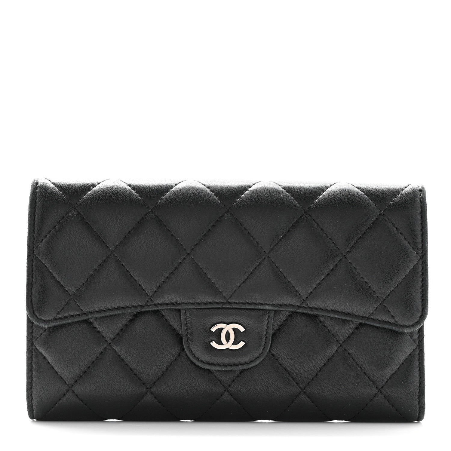 Chanel Lambskin Quilted Small Flap Wallet Black 1 of 12