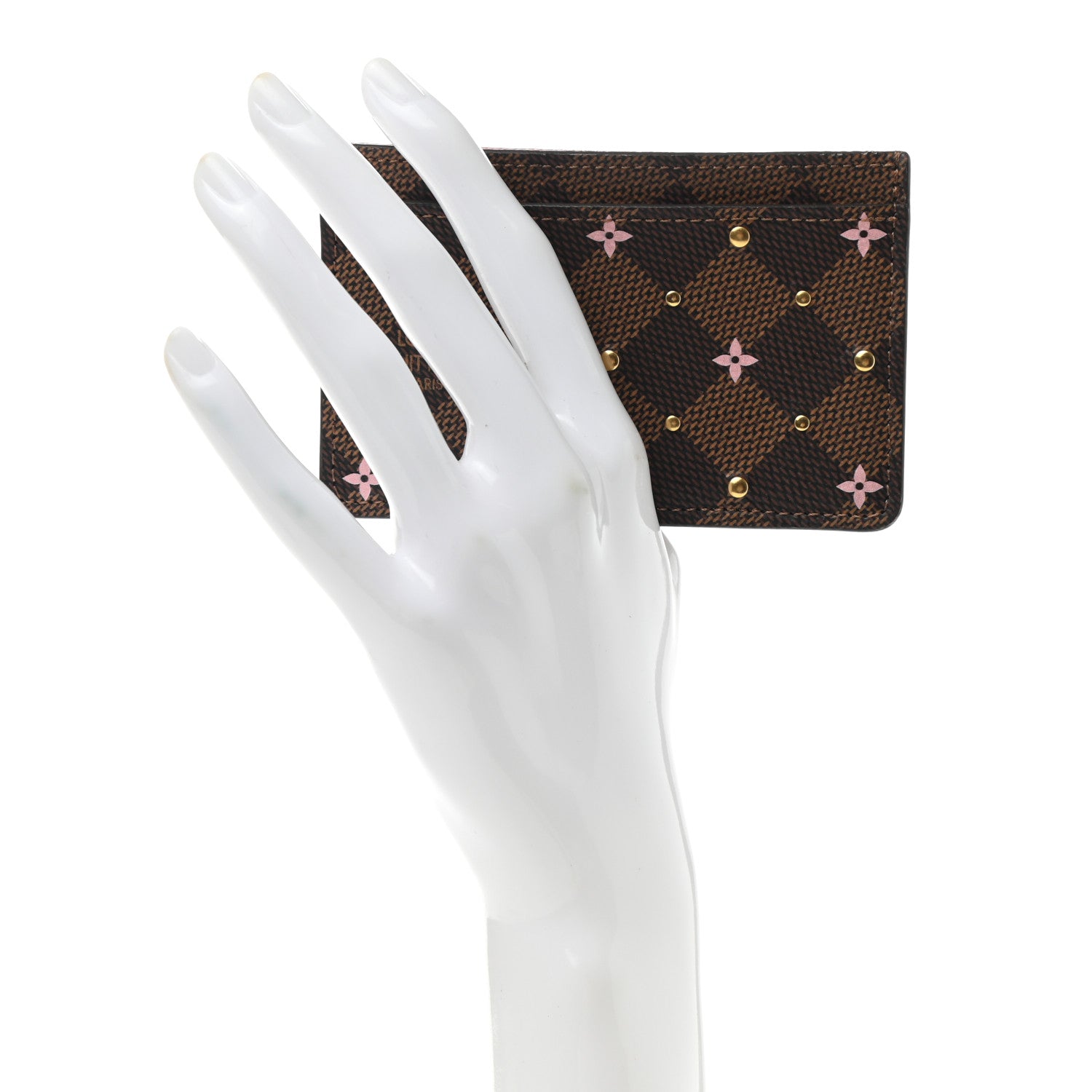 Louis Vuitton Damier Ebene Studded Card Holder 2 of 6