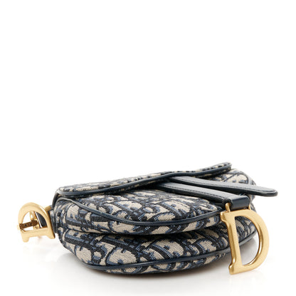 Christian Dior Oblique Mini Saddle Bag Blue 4 of 10