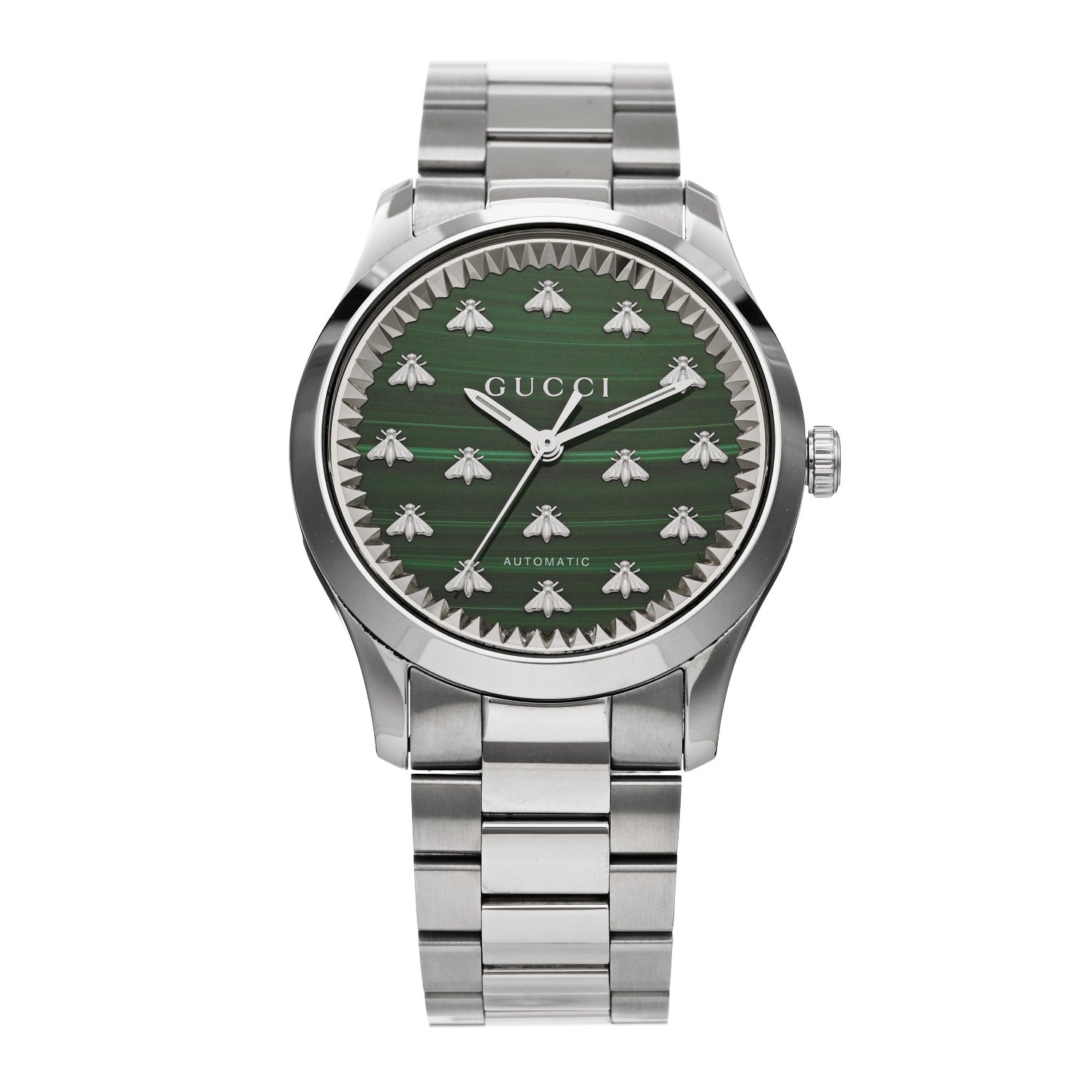 Gucci Stainless Steel Malachite 38mm G-Timeless Bee Automatic Watch 1 of 5