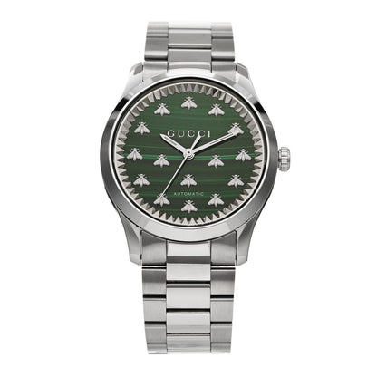 Gucci Stainless Steel Malachite 38mm G-Timeless Bee Automatic Watch 1 of 5