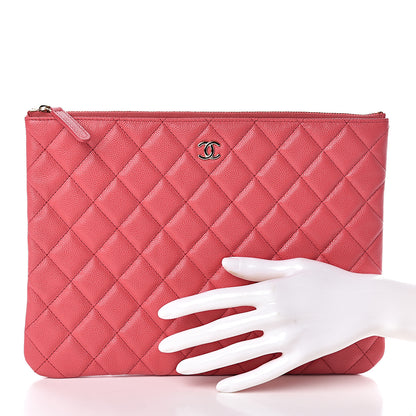 Chanel Caviar Quilted Medium Cosmetic Case Pink 2 of 7