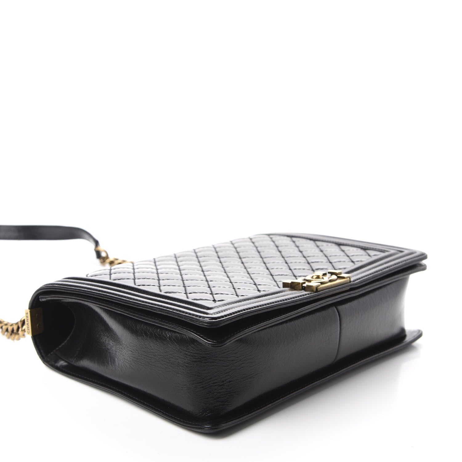 Chanel Glazed Calfskin Quilted Large Boy Flap Black 4 of 12