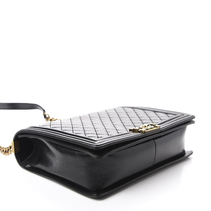 Chanel Glazed Calfskin Quilted Large Boy Flap Black 4 of 12