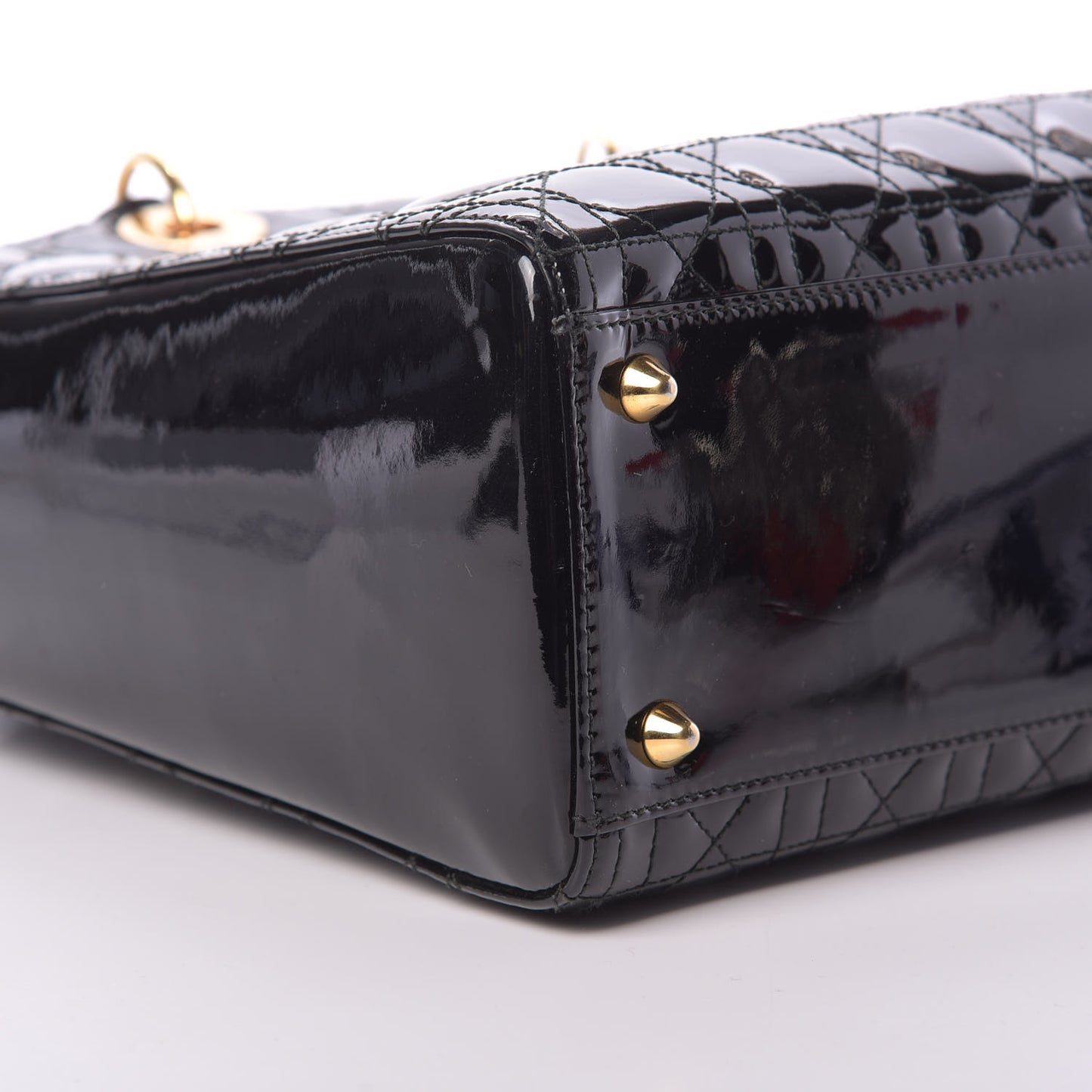 Patent Cannage Large Lady Dior Black
