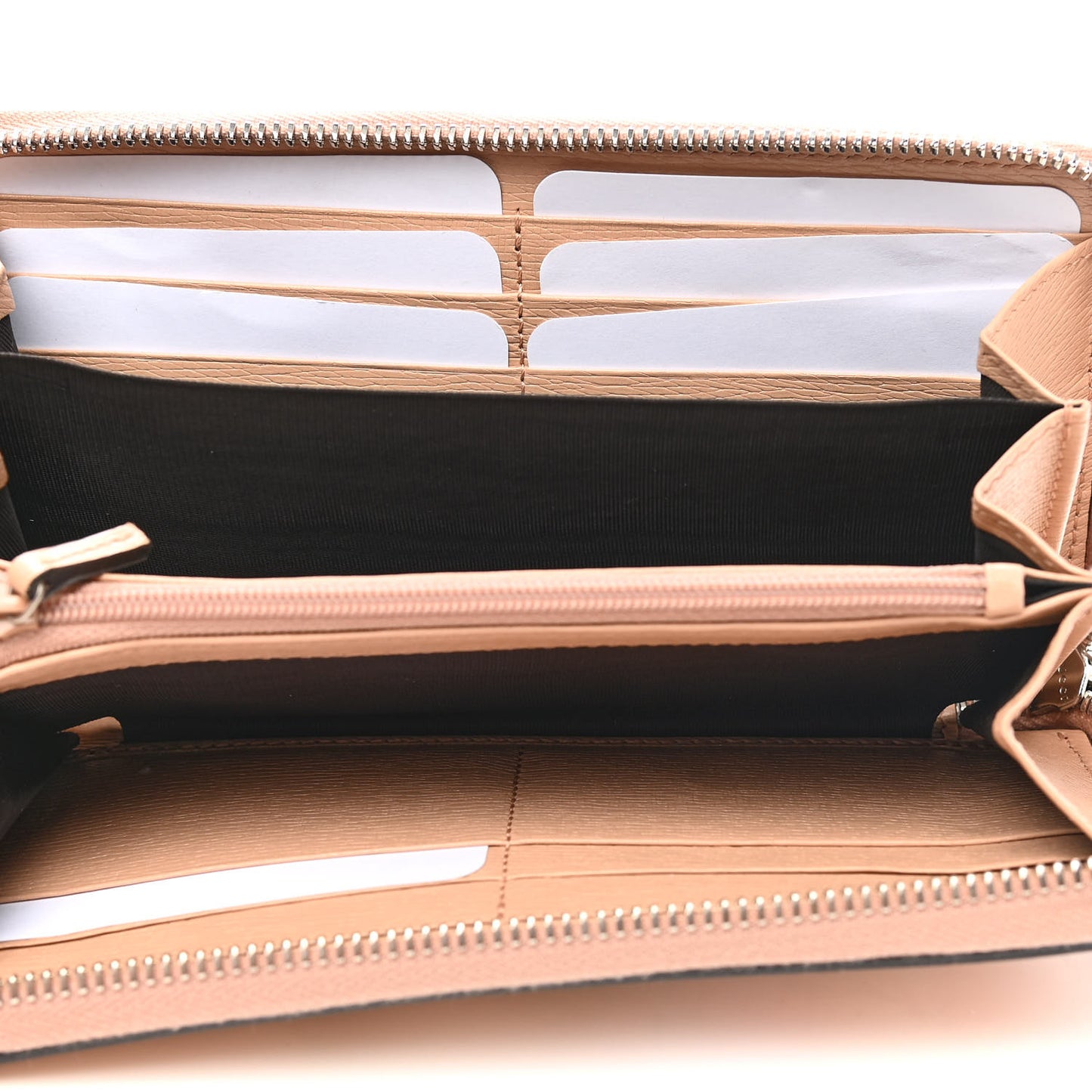 Shangai Calfskin Blooms Print Zip Around Wallet Pink Apricot Multicolor