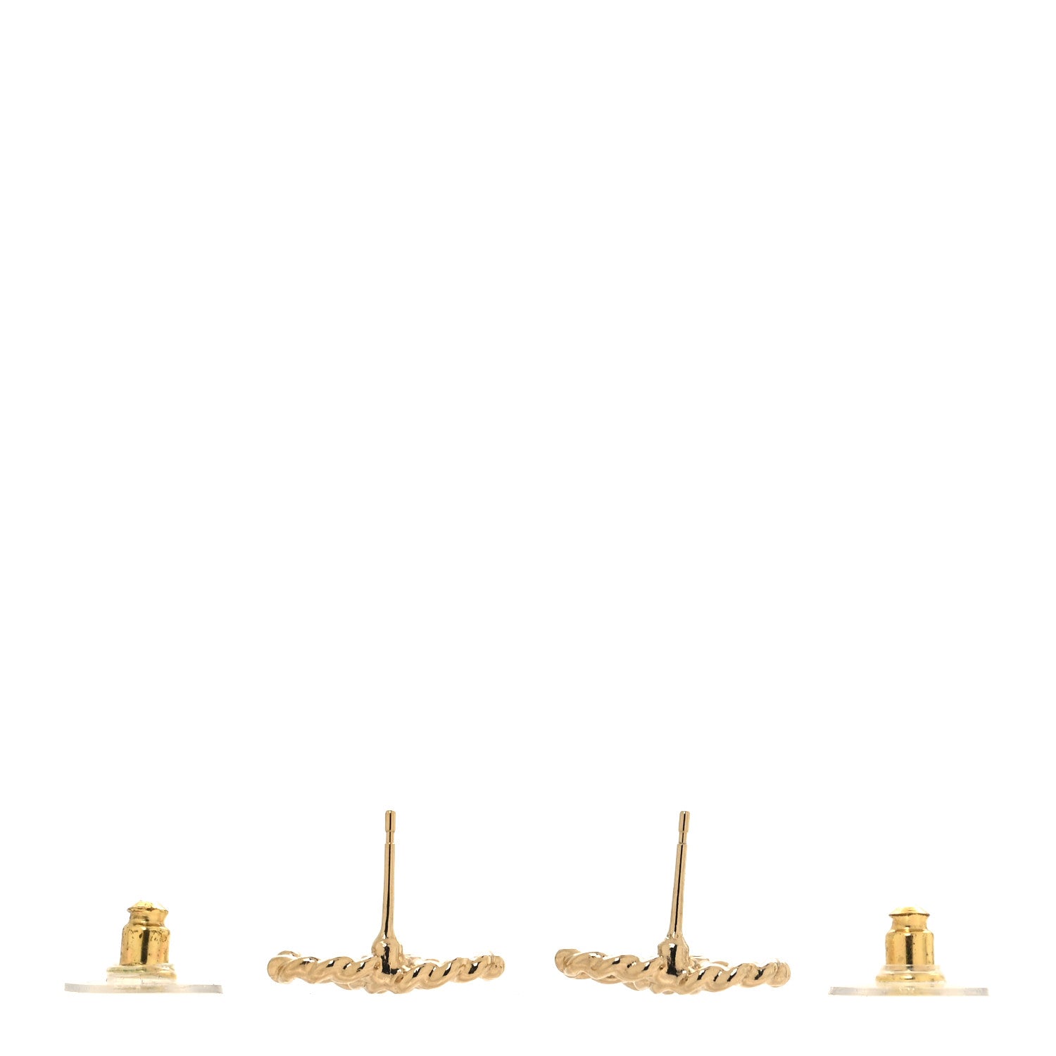Chanel Twisted CC Earrings Light Gold 3 of 5