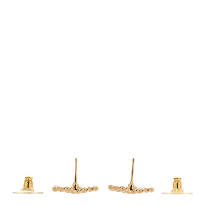 Chanel Twisted CC Earrings Light Gold 3 of 5