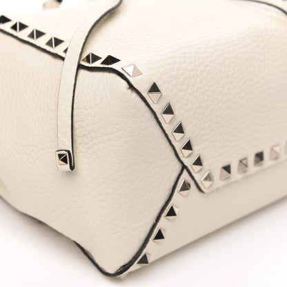 Valentino Garavani Grained Calfskin Rockstud Bucket Bag Ivory 7 of 8