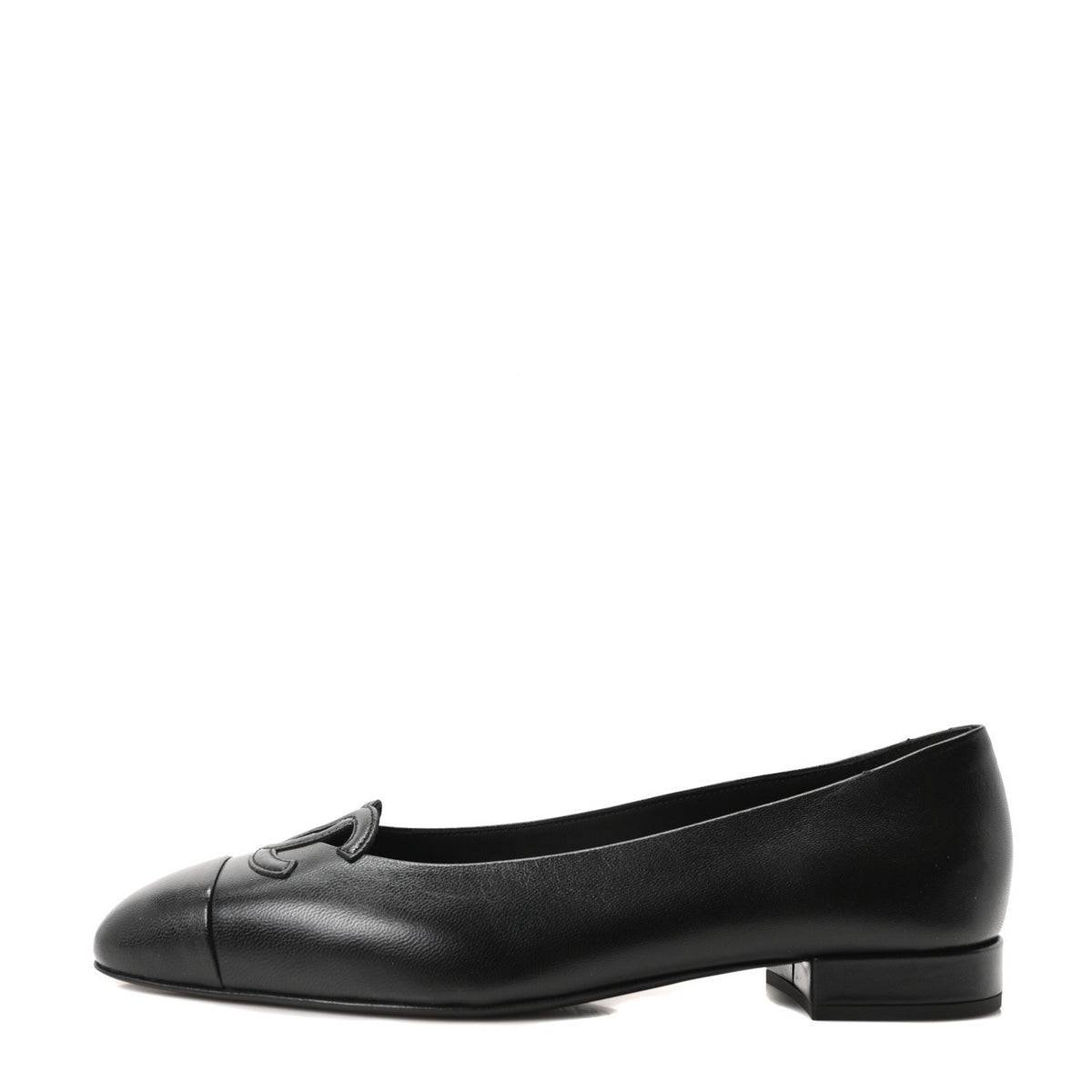 Chanel Goatskin CC Ballet Flats 38 Black 1 of 10
