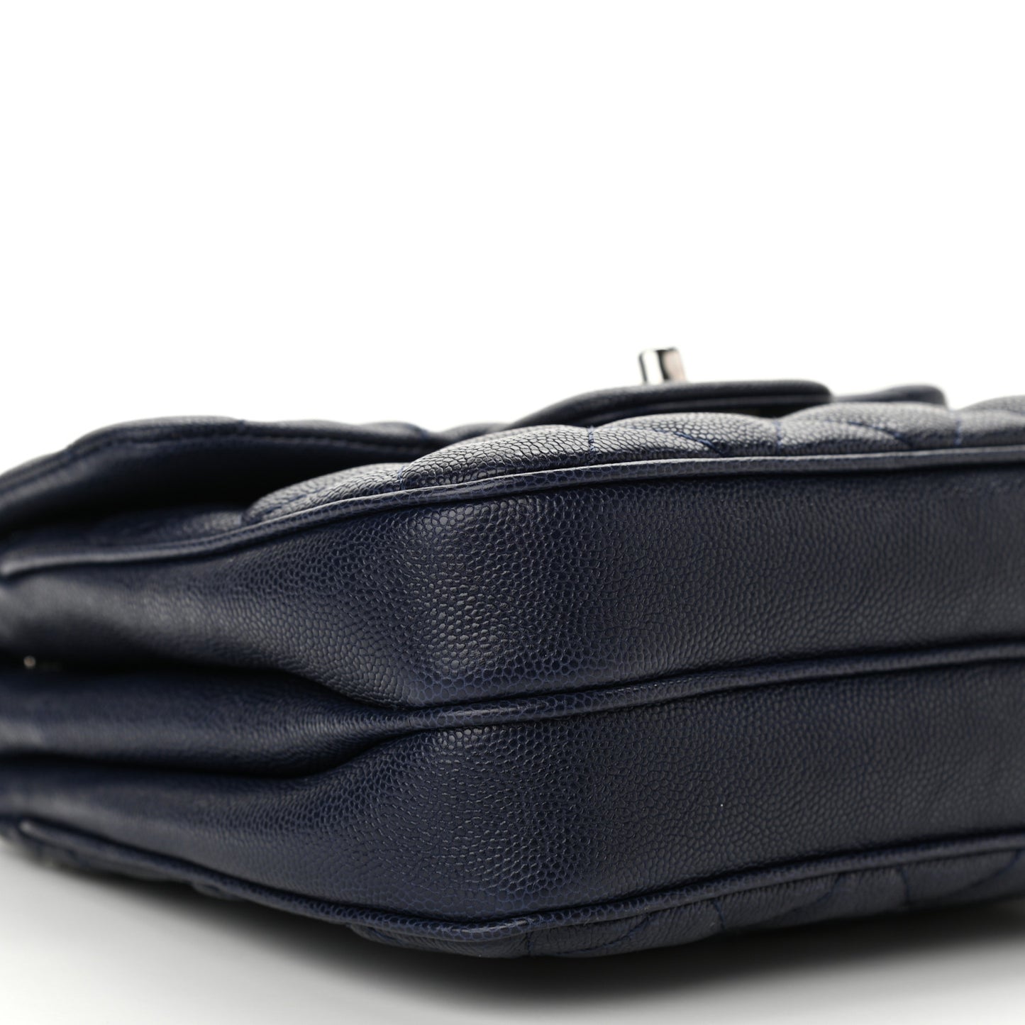 Caviar Quilted Small Urban Companion Flap Navy