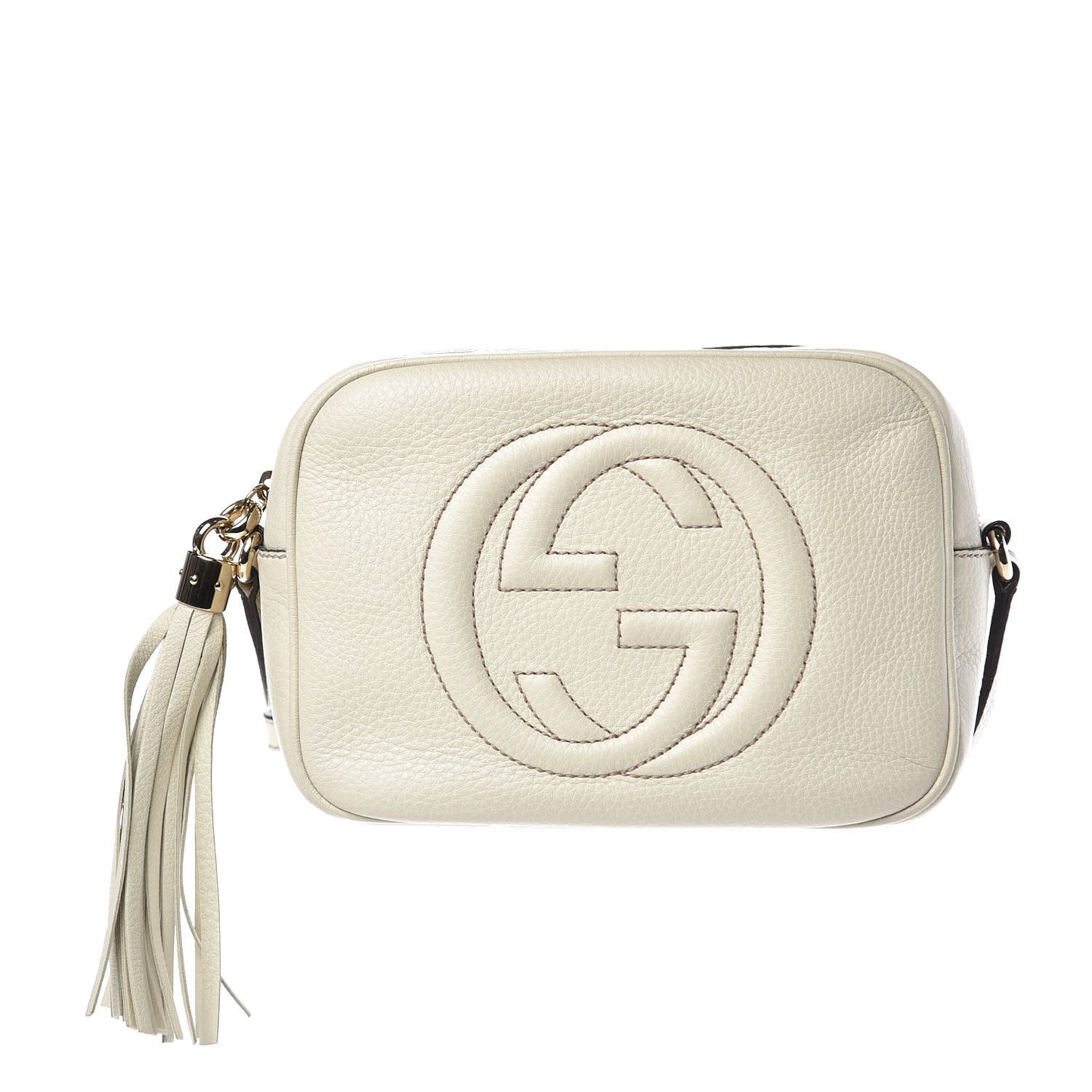 Pebbled Calfskin Small Soho Disco Bag Off White
