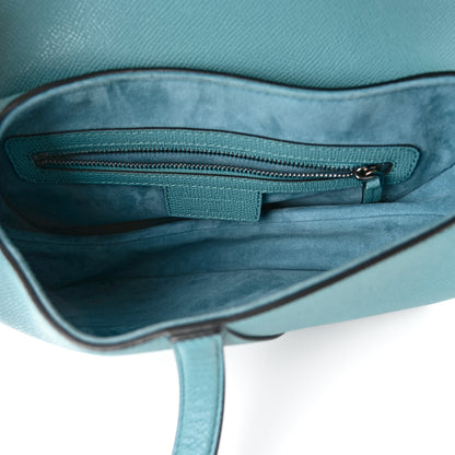 Christian Dior Grained Calfskin Saddle Bag Azure Blue 5 of 10