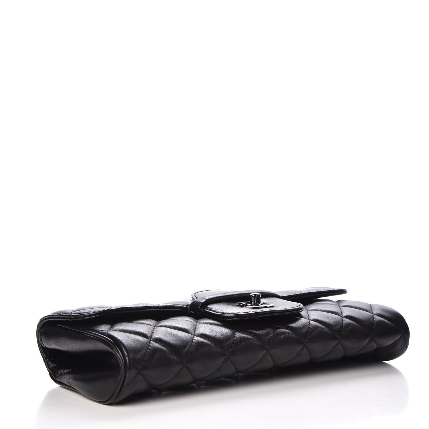 Chanel Lambskin Quilted Large Flap Clutch Black 4 of 9