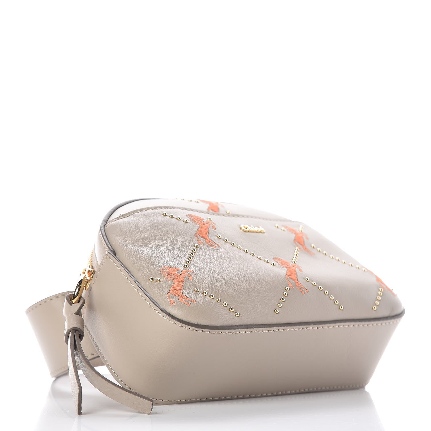 Chloe Smooth Calfskin Little Horses Embroidered Signature Belt Bag Pastel Grey 4 of 11