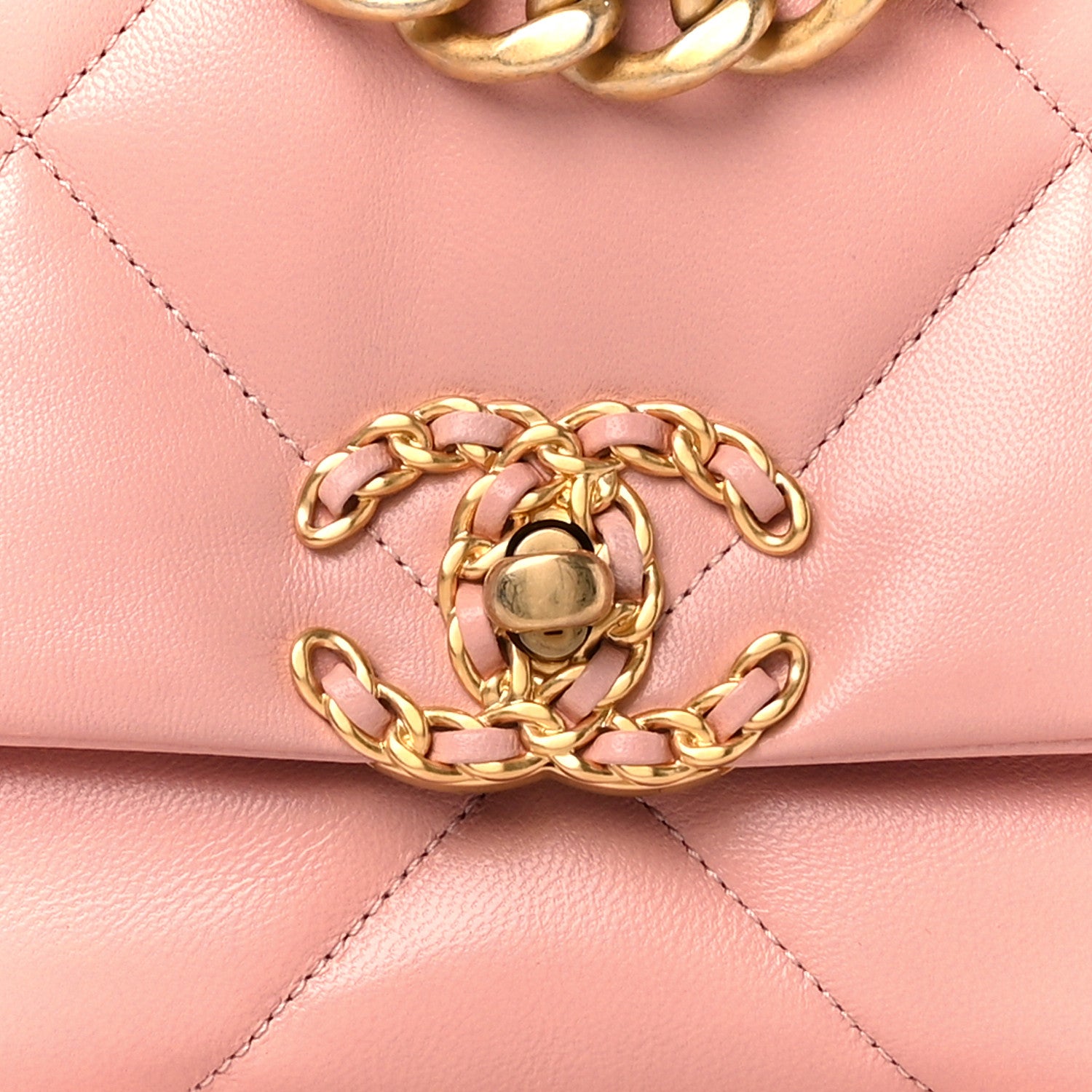 Chanel Goatskin Quilted Medium Chanel 19 Flap Light Pink 8 of 10