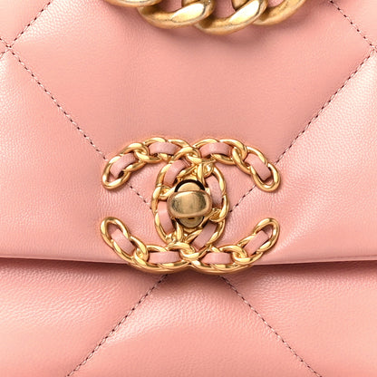 Chanel Goatskin Quilted Medium Chanel 19 Flap Light Pink 8 of 10