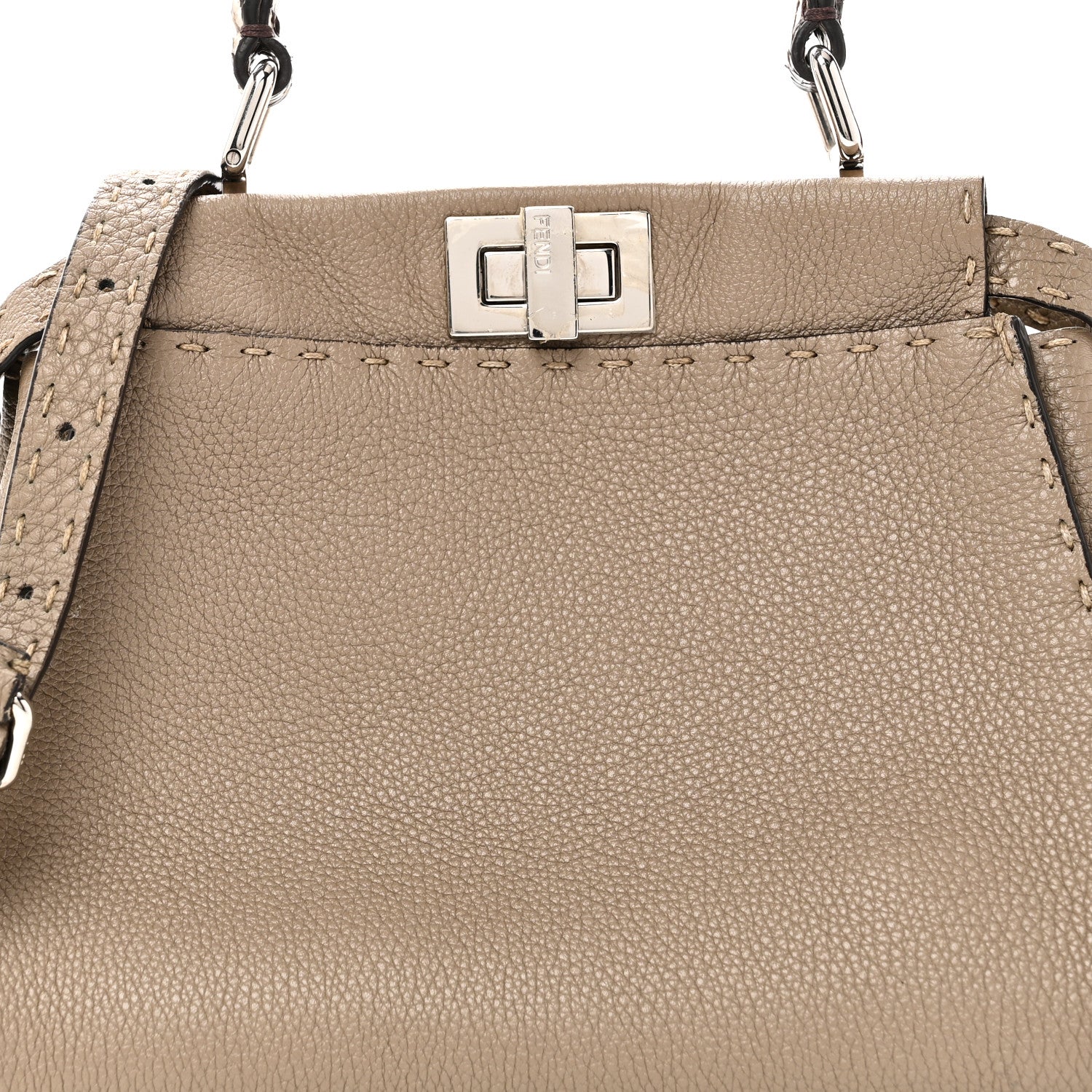 Fendi Cuoio Romano Snakeskin Selleria Mini Peekaboo Iconic Satchel Roccia Corda 8 of 10