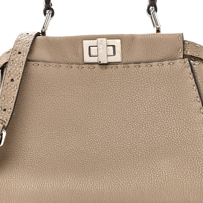 Fendi Cuoio Romano Snakeskin Selleria Mini Peekaboo Iconic Satchel Roccia Corda 8 of 10