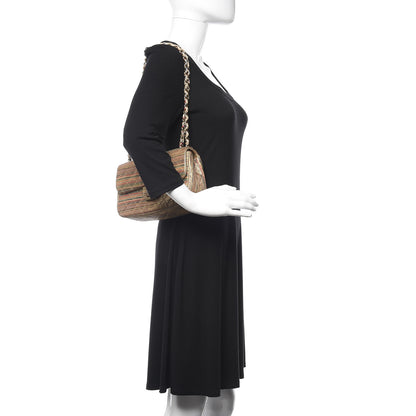 Chanel Metallic Sheepskin Thin Striped Small Single Flap Multicolor Gold 2 of 10