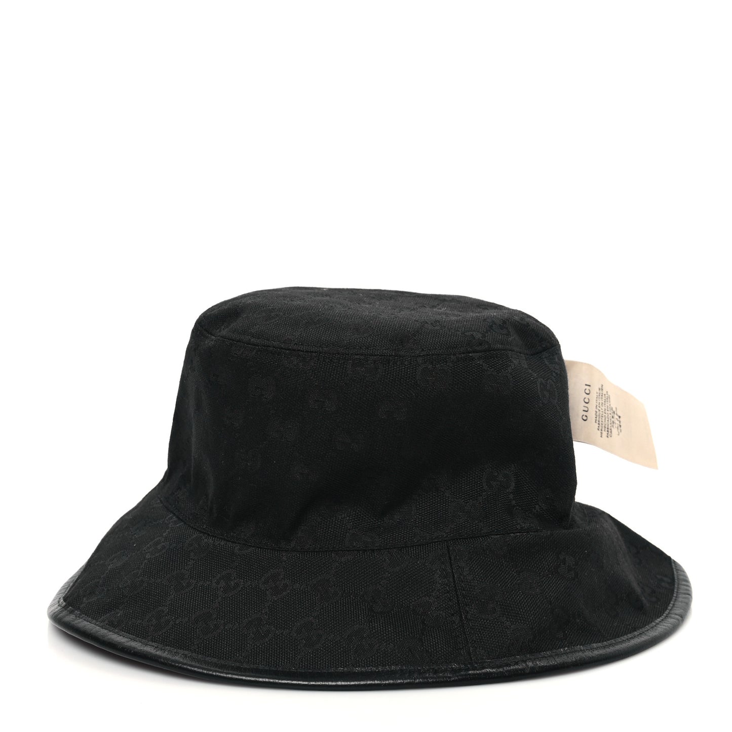 Wool Nylon GG Monogram Reversible Bucket Hat XL Black Grey