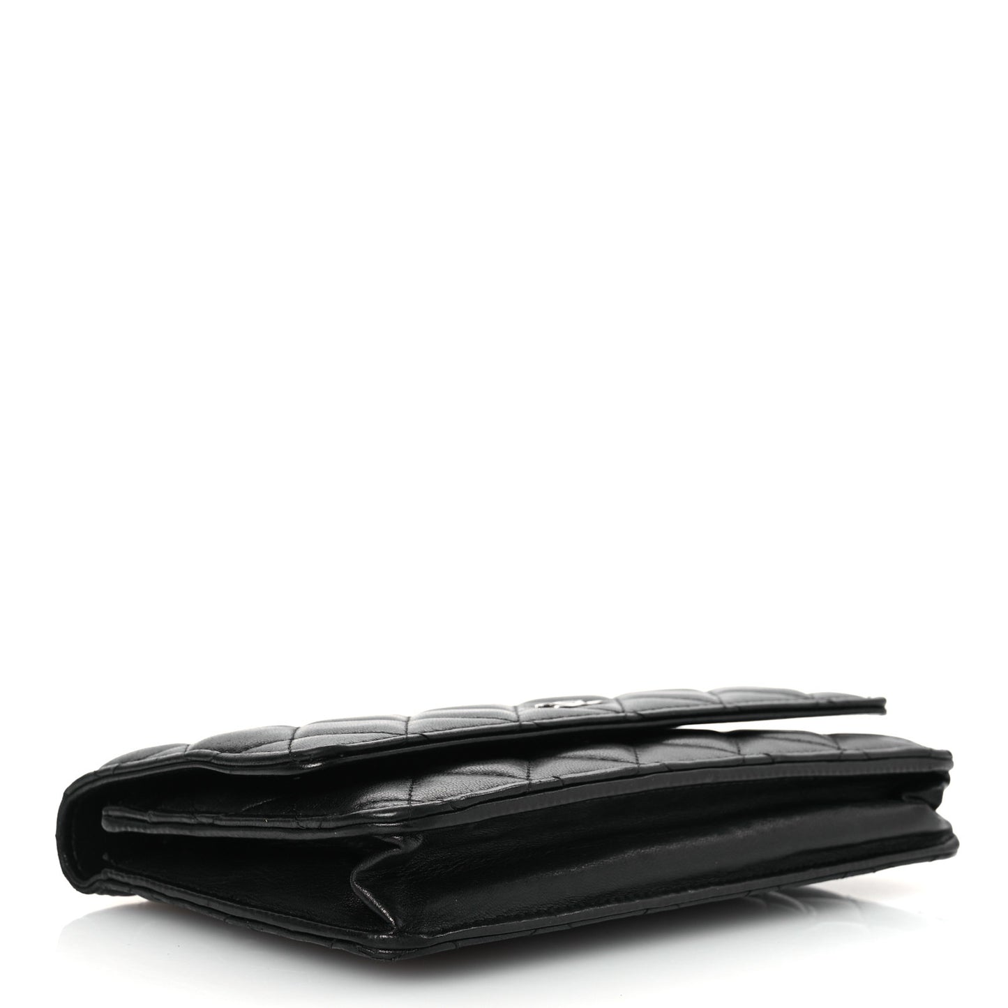 Lambskin Quilted Wallet On Chain WOC Black