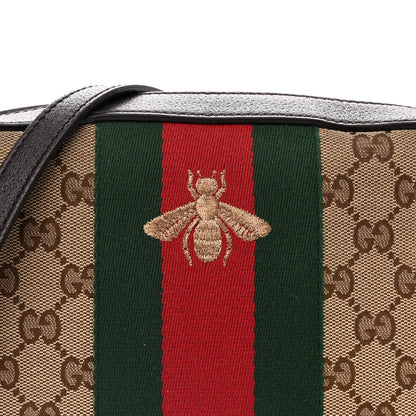Gucci GG Supreme Monogram Web Small Webby Bee Shoulder Bag Dark Brown 8 of 13
