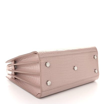 Saint Laurent Calfskin Crocodile Embossed Baby Sac De Jour Rose Antic 4 of 12