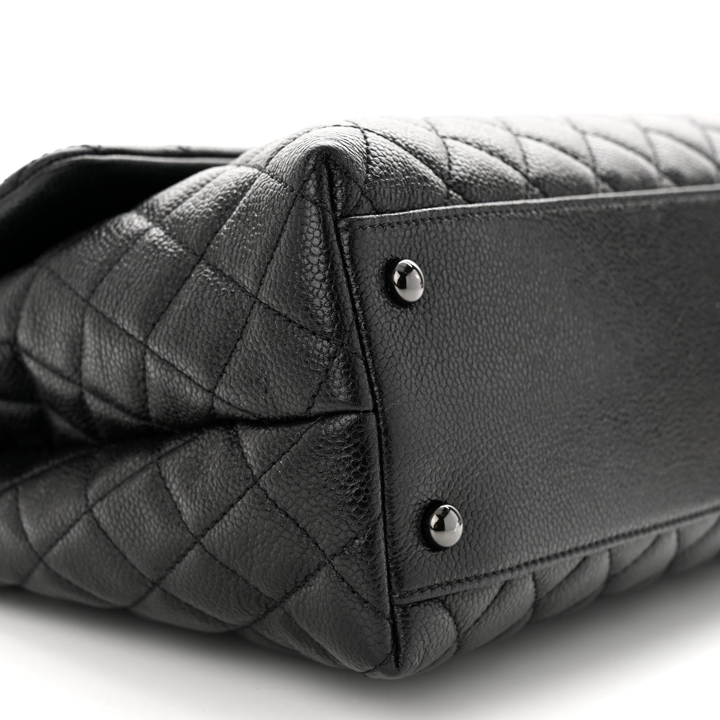 Caviar Quilted Medium Coco Handle Flap So Black