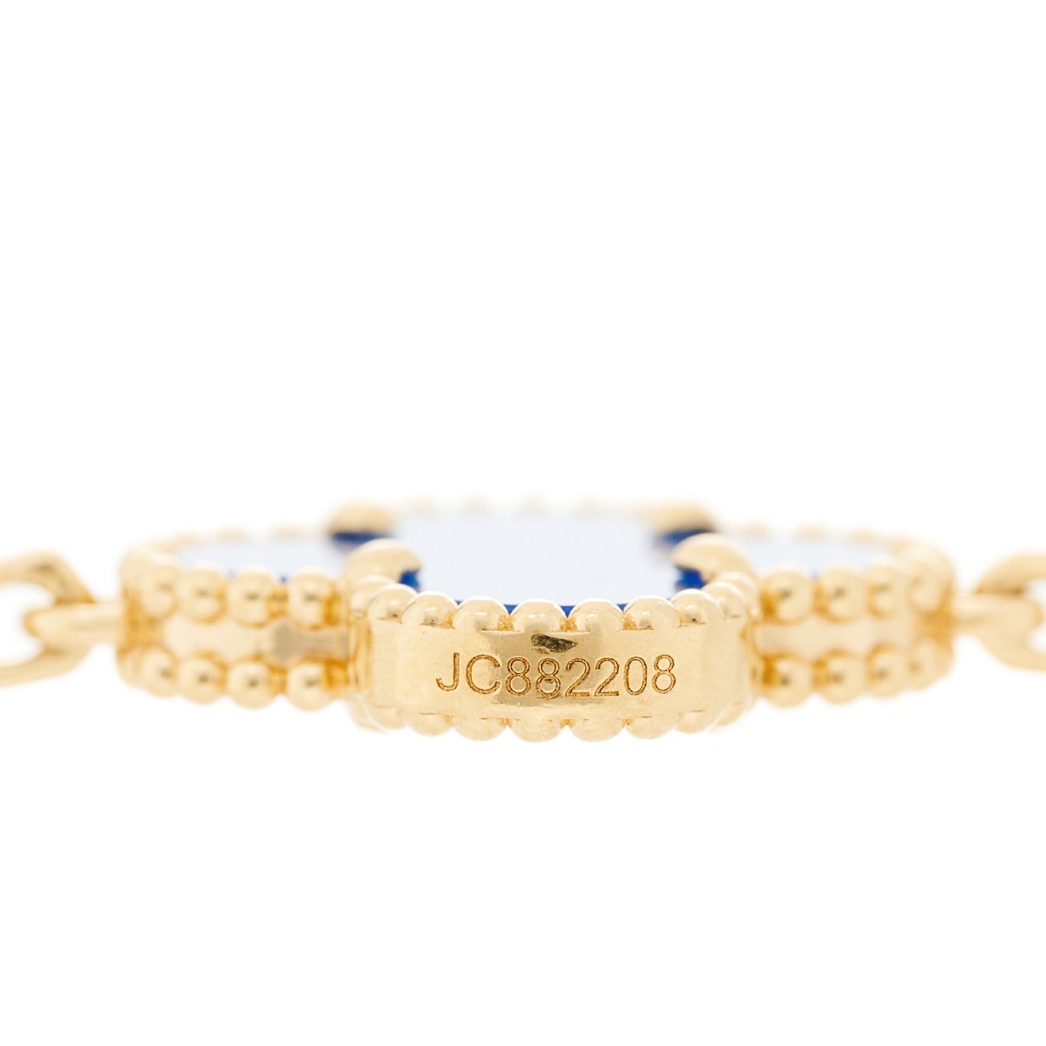 Van Cleef & Arpels 18K Yellow Gold Blue Agate 5 Motifs Vintage Alhambra Bracelet 5 of 6