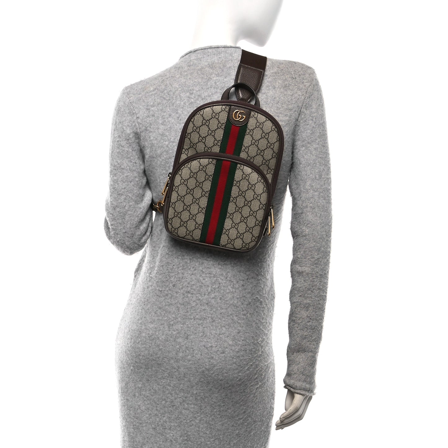 GG Supreme Monogram Web Small Ophidia Sling Backpack Beige Ebony New Acero Beige Ebony New Acero Beige Ebony New Acero
