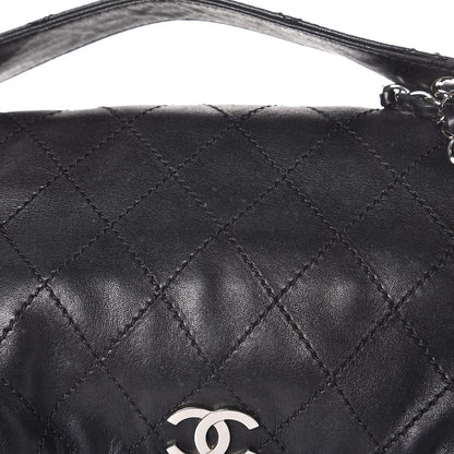 Chanel Lambskin Stitched Accordion Tote Black 9 of 10