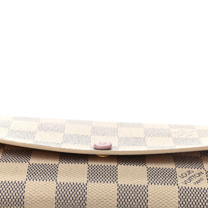 Louis Vuitton Damier Azur Emilie Wallet Rose Ballerine 8 of 10